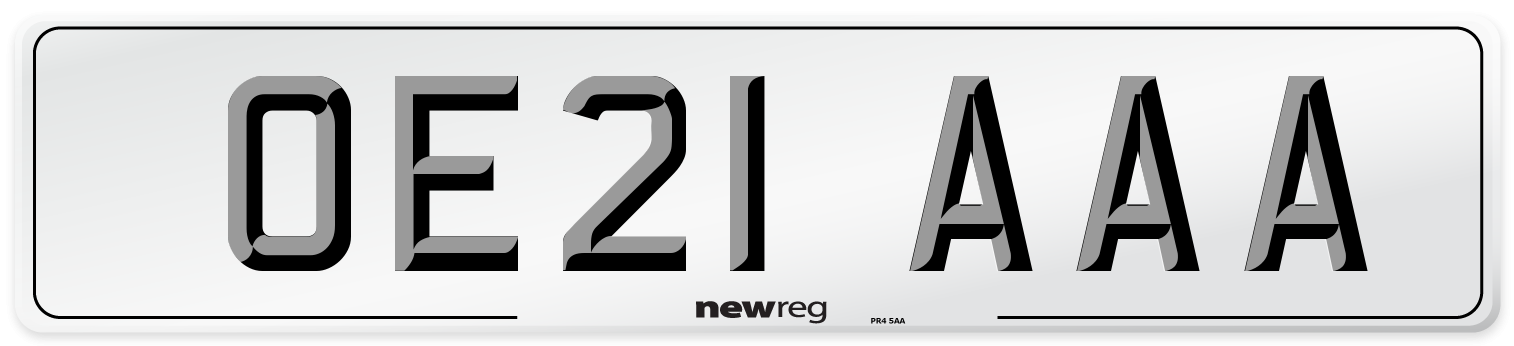 OE21 AAA Number Plate from New Reg